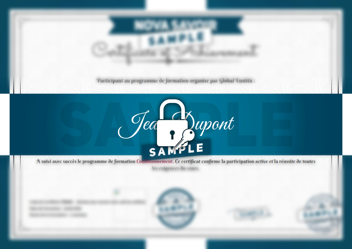 Exemple de certificat Conditionnement