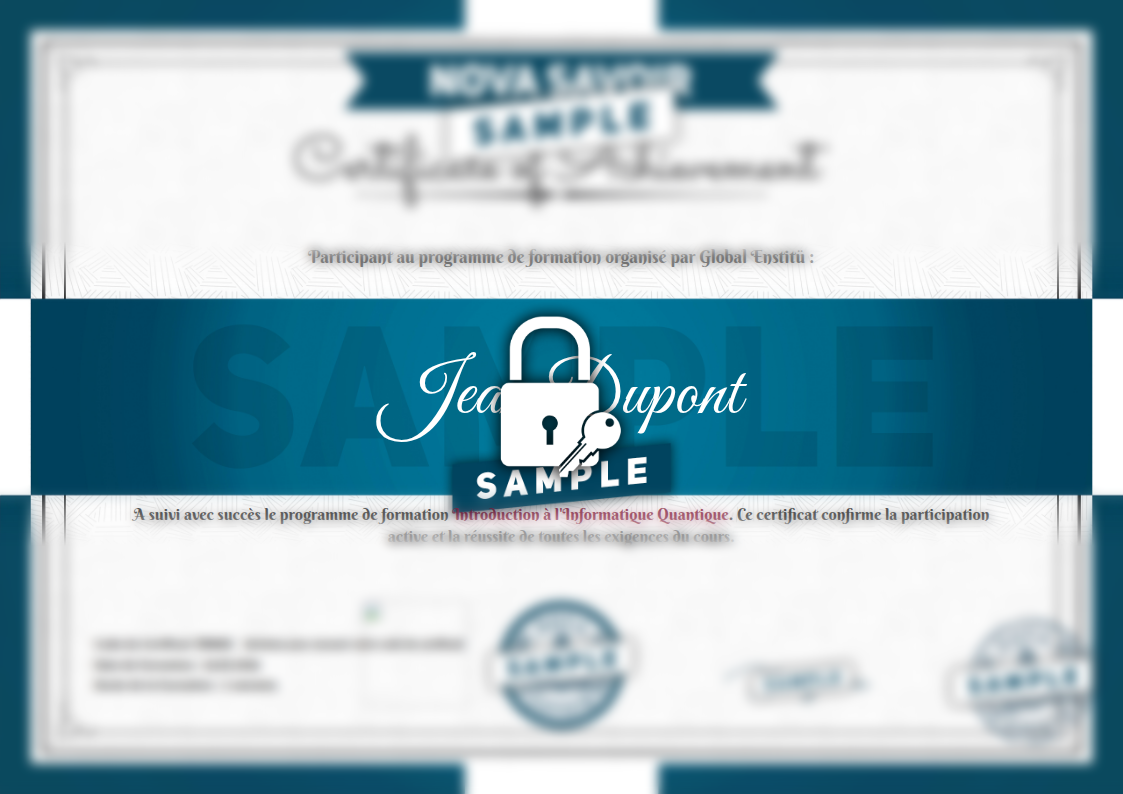 Exemple de certificat Introduction à l'Informatique Quantique